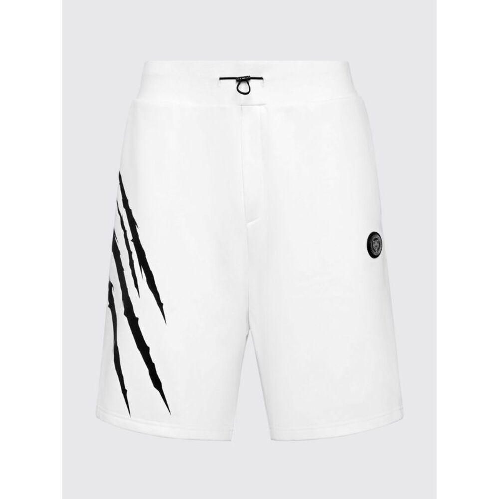Plein Sport Scratch Cotton Jersey Sports Shorts With Contrasting Logo